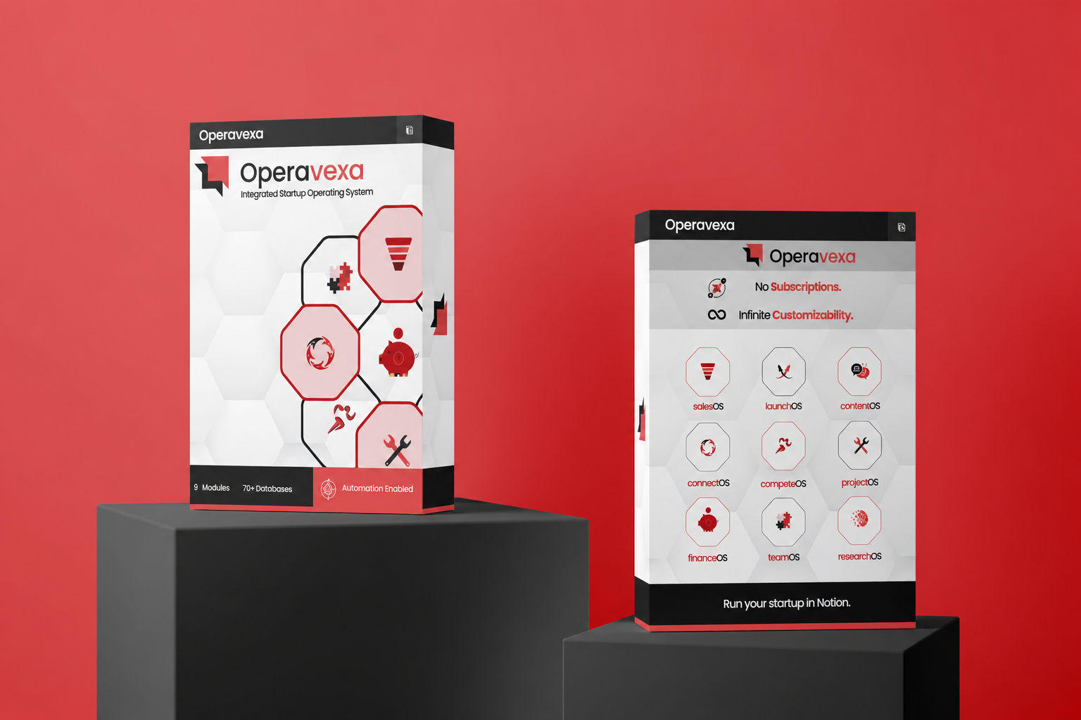 Operavexa Product Software Box showing its nine Notion-based modules