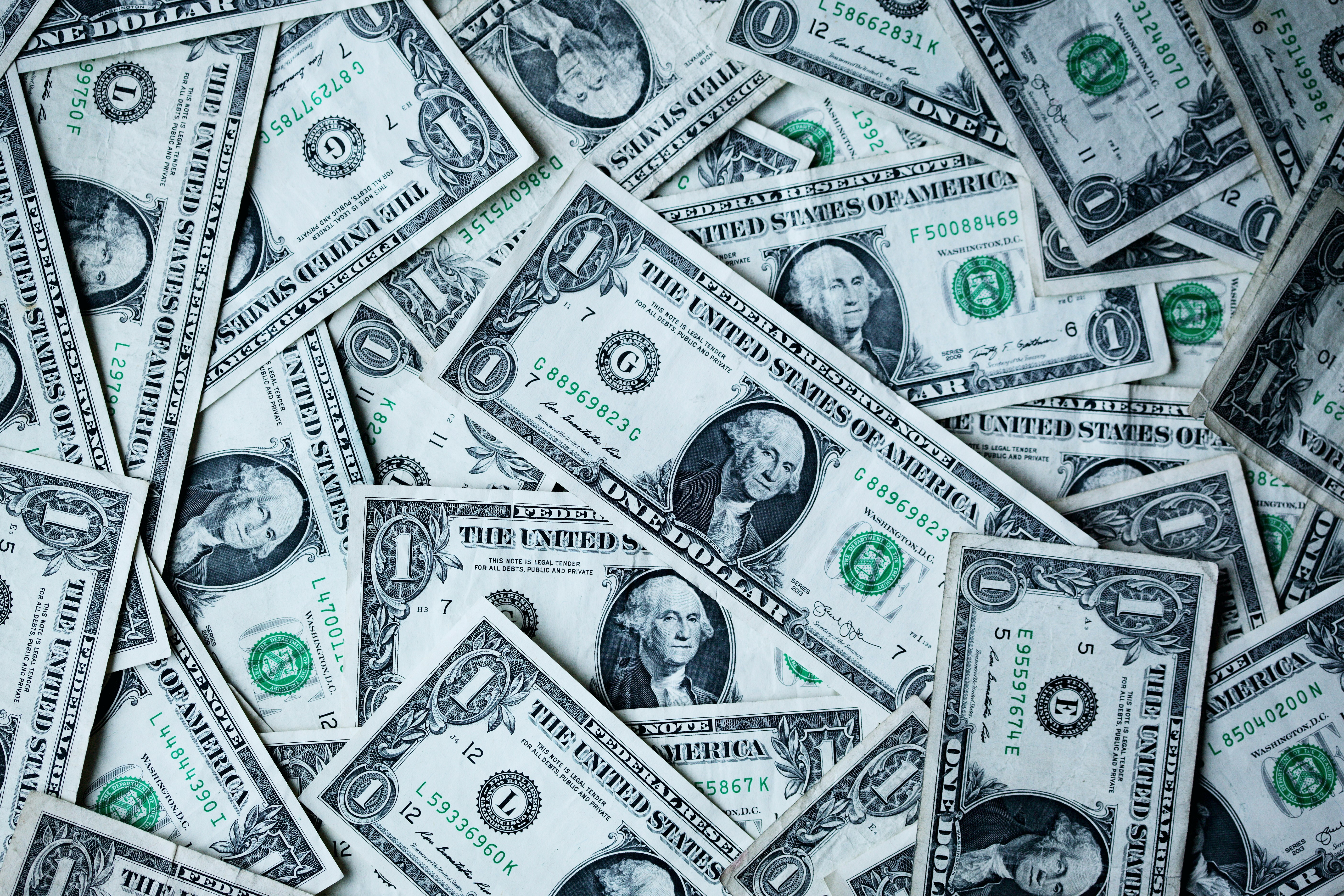 Tens of dollar bills
